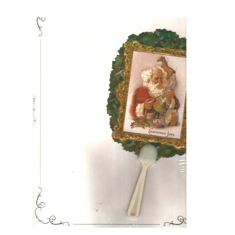 Set Of 6 Cardboard Die Cut Victorian Christmas Trees Ready To Hang 1 Santa Fan